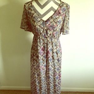 Long floral printed dress